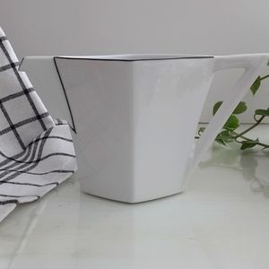 Sasaki Normandie Noir Creamer Andree Putman White Black Trim Angular 80s Deco